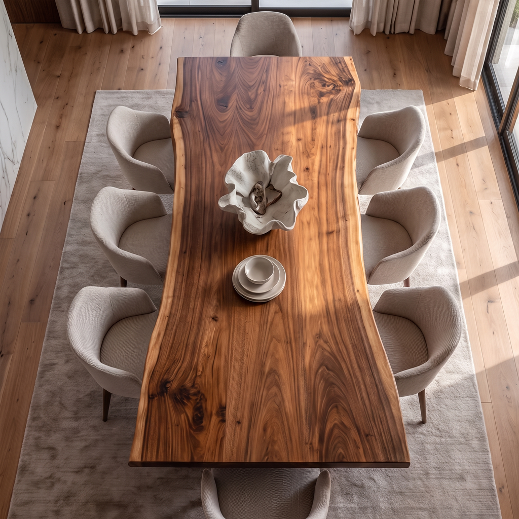 Natural Dining Table With Sculpted Root Inspired Legs For Dining Room