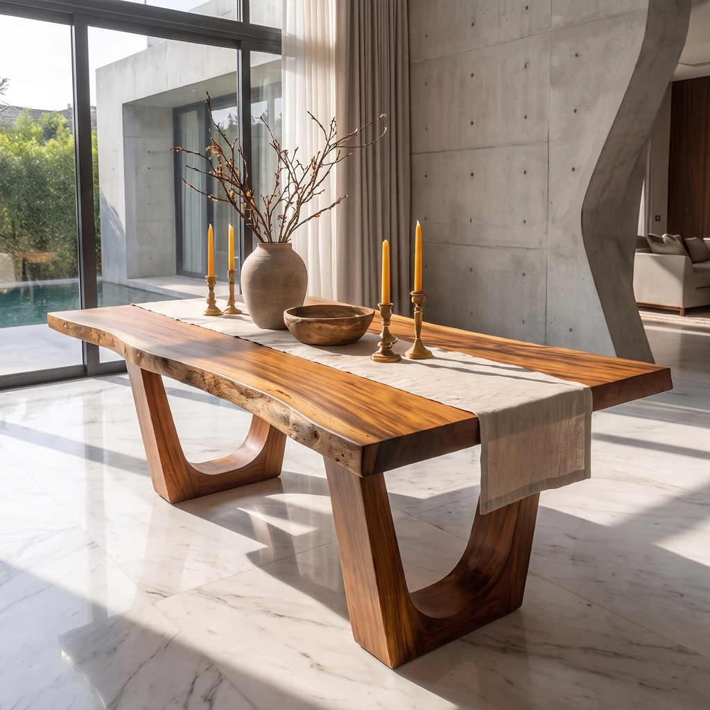 Minimalist Live Edge Dining Table With Simple Natural Form For Dining Room