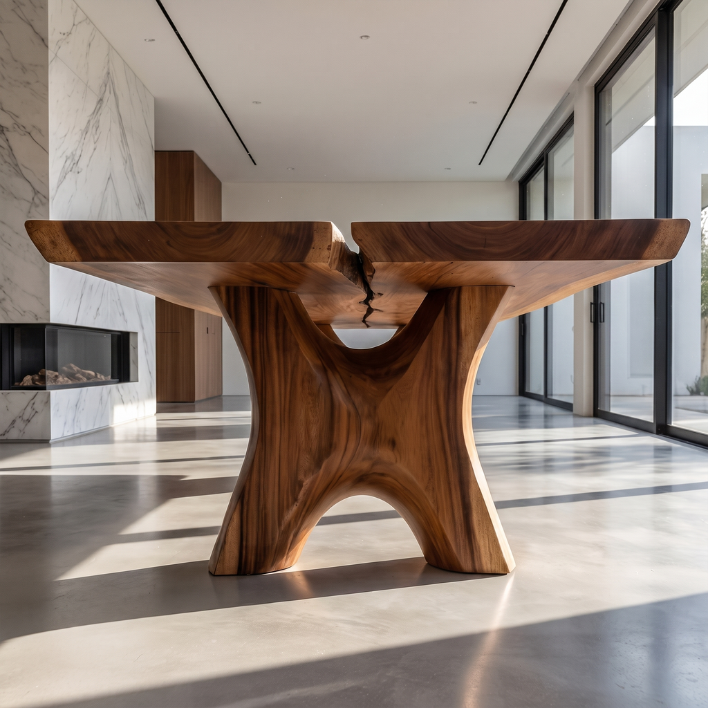 Rustic Halloween Dining Table With Sculptural Live Edge Design For Dining Room