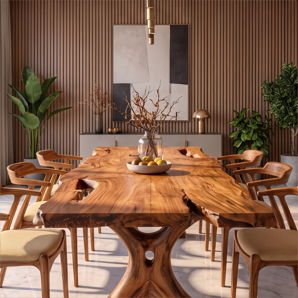 Rustic Halloween Dining Table With Irregular Edge Top For Dining Room