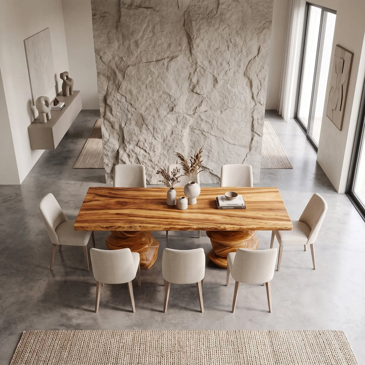 Organic Dining Table Rectangle Dining Room Table Sculptural Base For Dining Room