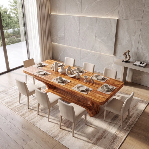Artistic Dining Table Rectangle Wood Dining Room Table Curved Base For Dining Room