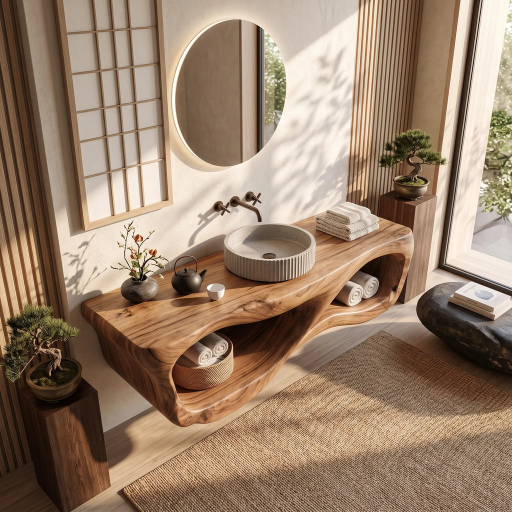 Rustic Bathroom Vanity Cabinet Guest Bathroom