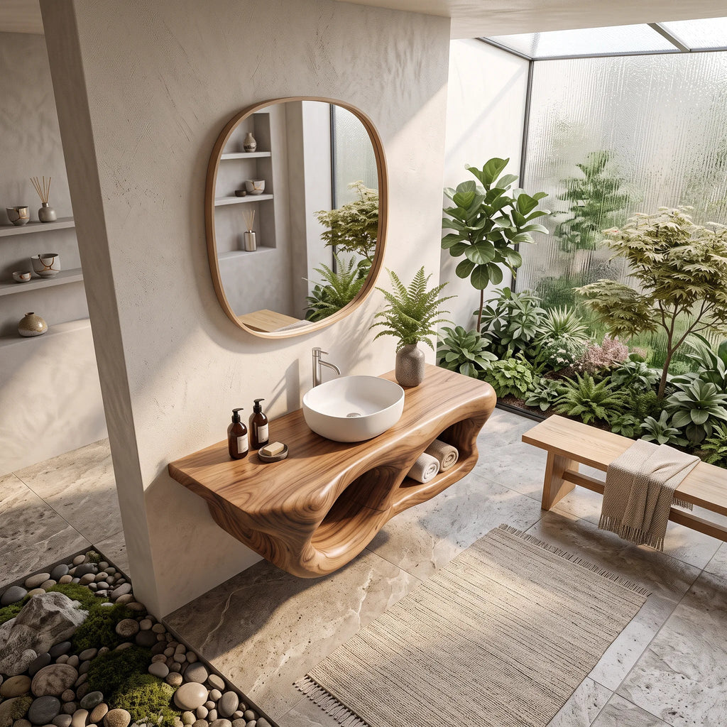 Modern Wooden Bathroom Vanity Wellness Room