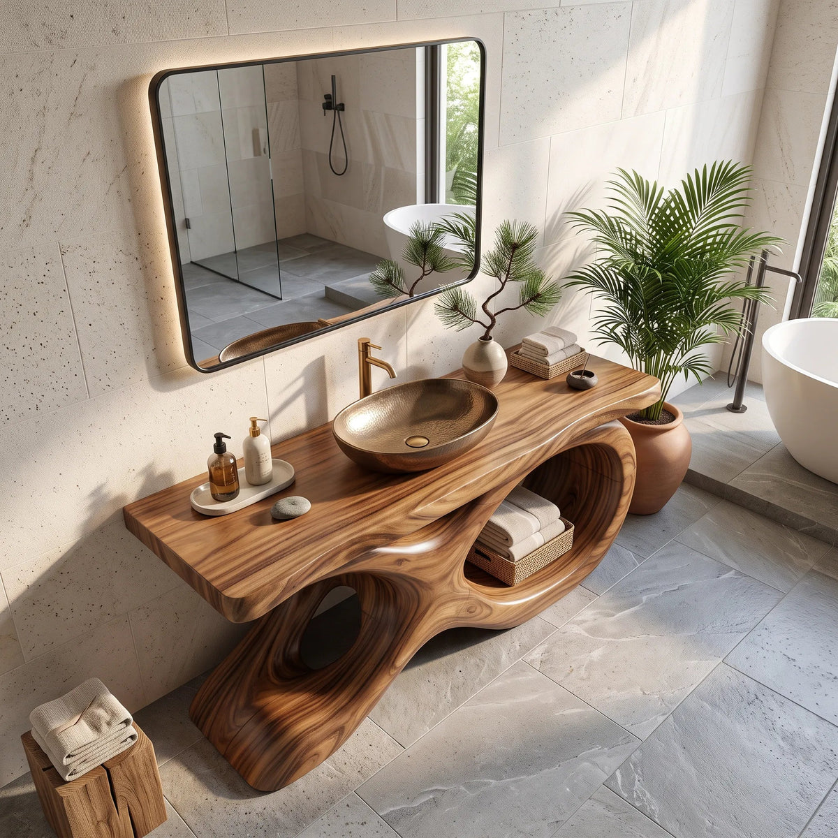 Mediterranean Bathroom Vanity Cabinet Luxury Villa