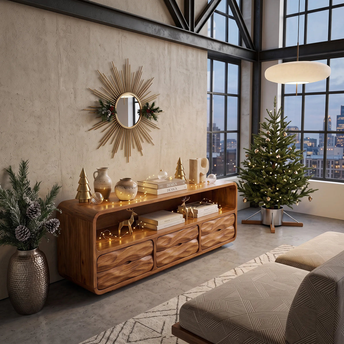 Rustic Christmas Console Table Luxury Living Room
