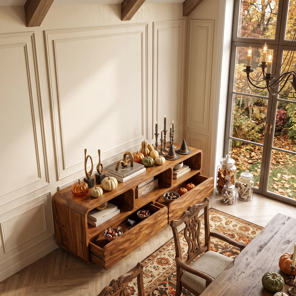 Farmhouse Pumpkin Storage Console Table Luxury Bedroom