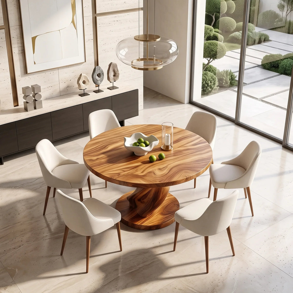 Sculptural Modern Dining Table Round Dining Room Table Pedestal Base For Dining Room