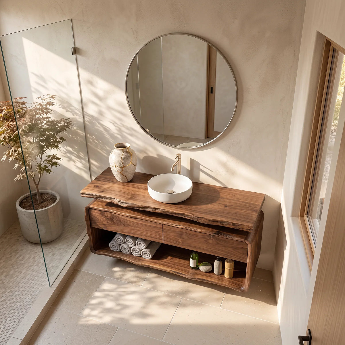 Rustic Live Edge Bathroom Vanity Luxury Bathroom
