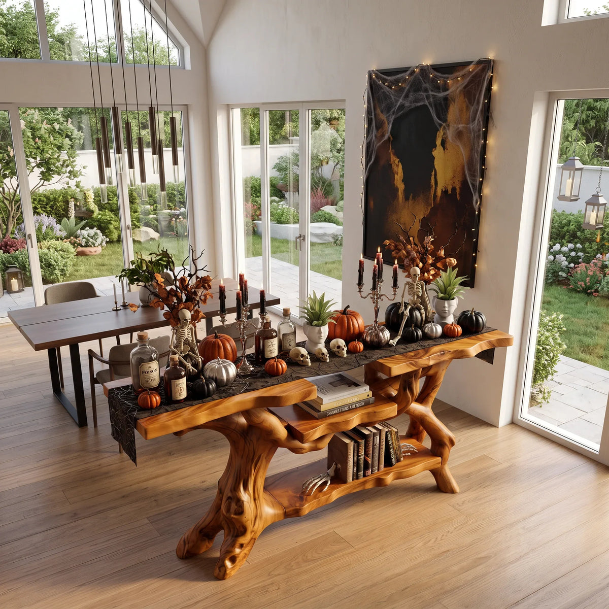 Rustic Halloween Behind Couch Table Luxury Living Room