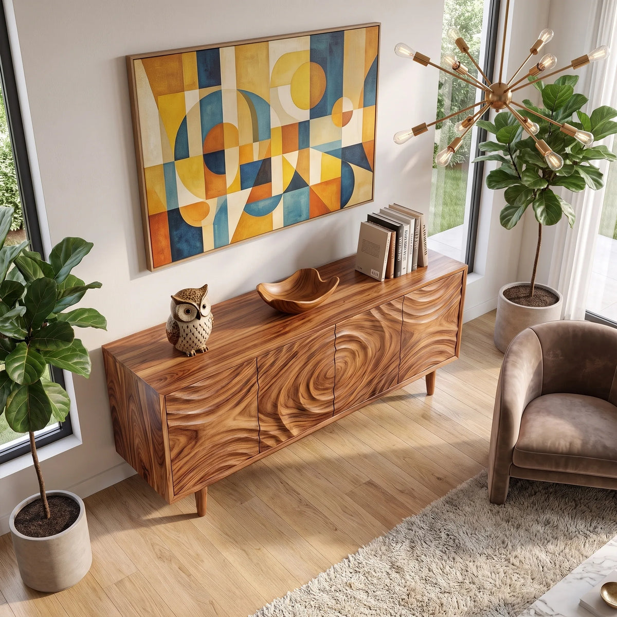 Warm Sideboard Dining Room Sideboard Cabinet Buffet Cabinet Circular Relief Doors For Dining Room