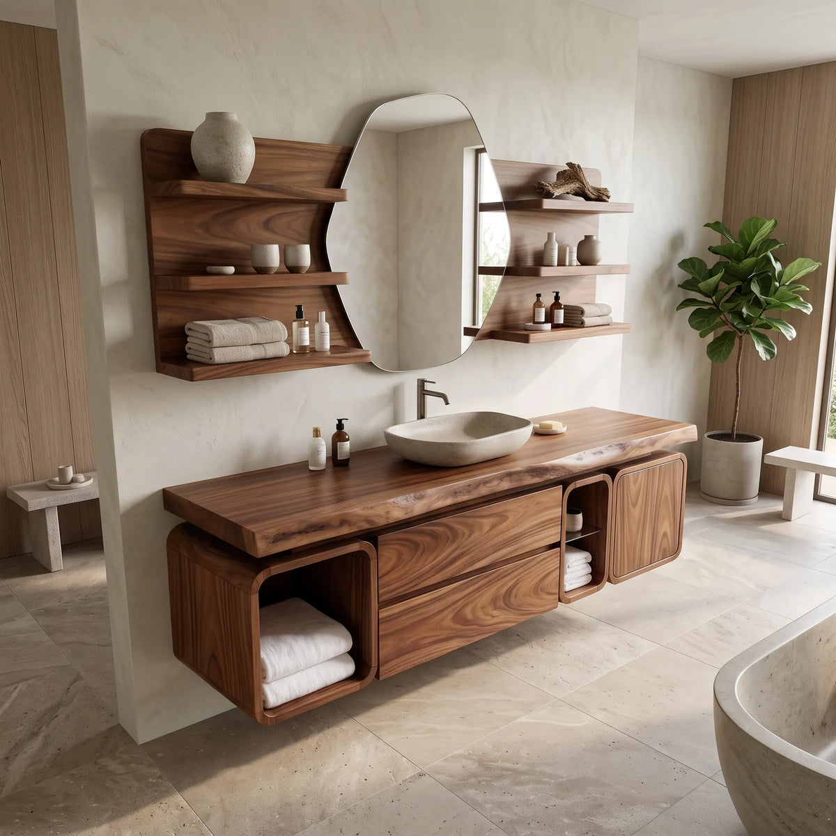 Modern Floating Bathroom Vanity Cabinet Primary Bathroom