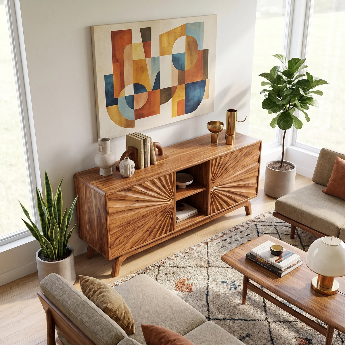 Radiant Sideboard Sideboard Cabinet Buffet Cabinet Sunburst Doors For Living Room