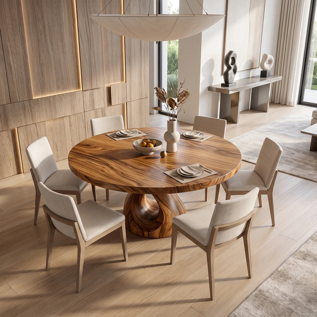 Welcoming Round Dining Table Dining Room Table Modern Dining Table Teardrop Base For Dining Room