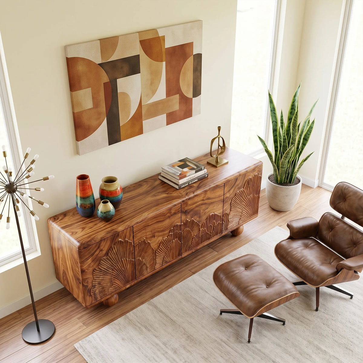 Distinctive Sideboard Sideboard Cabinet Modern Sideboard Fan Relief Doors For Living Room