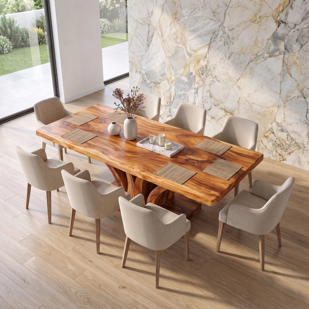 Organic Dining Table Rectangle Wood Dining Room Table Branch Pedestal For Dining Room