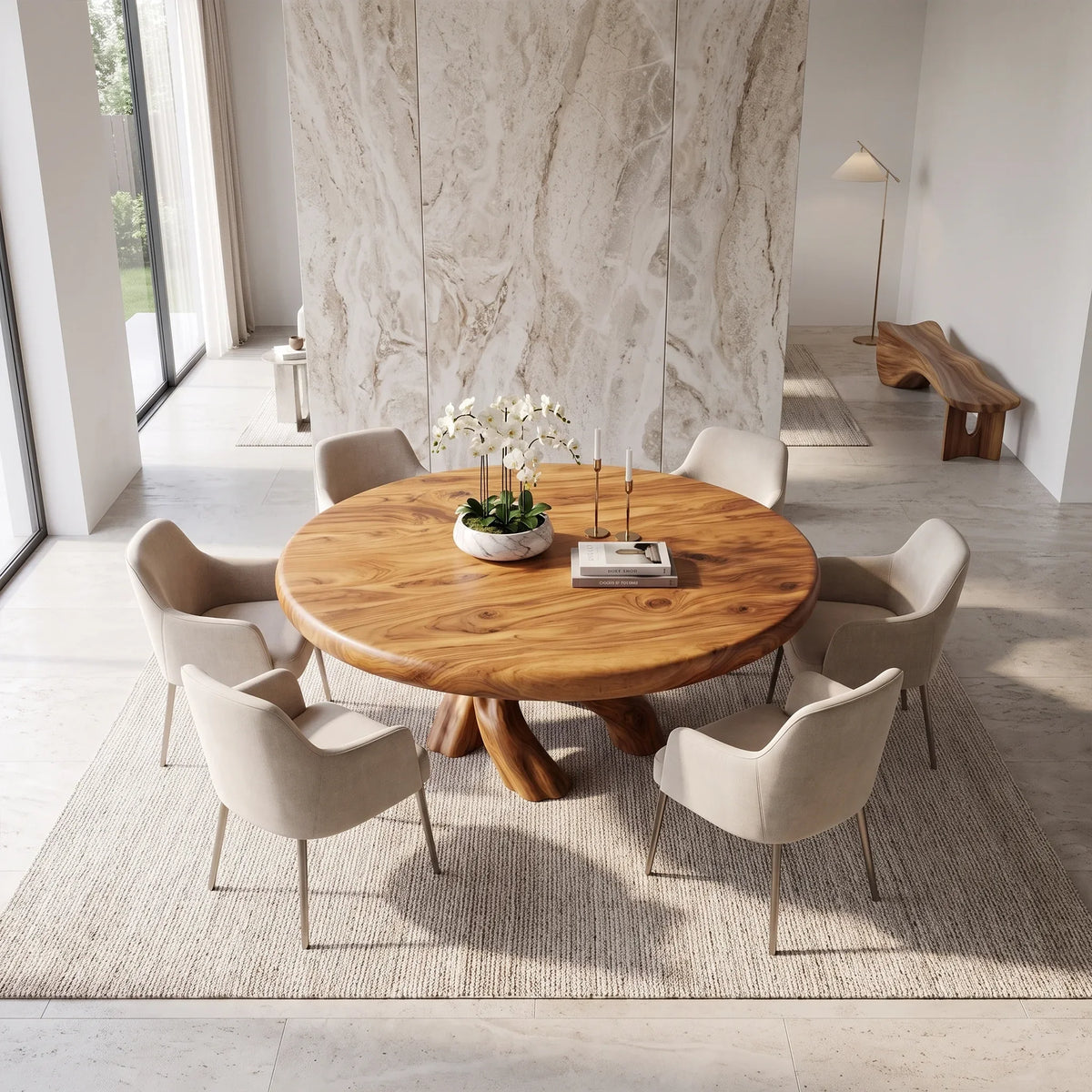 Graceful Round Dining Table Modern Dining Table Dining Room Table Twisted Base For Dining Room