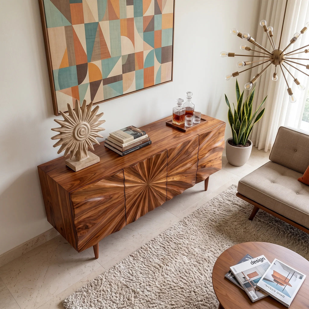 Artistic Sideboard Cabinet Modern Sideboard Buffet Cabinet Radiant Carving For Living Room