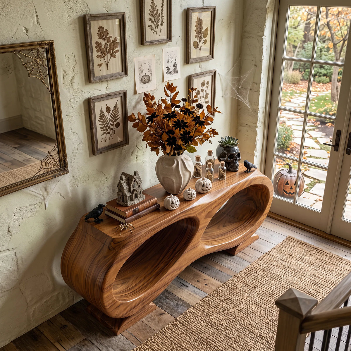 Mid Century Halloween Wooden Console Table Luxury Bedroom