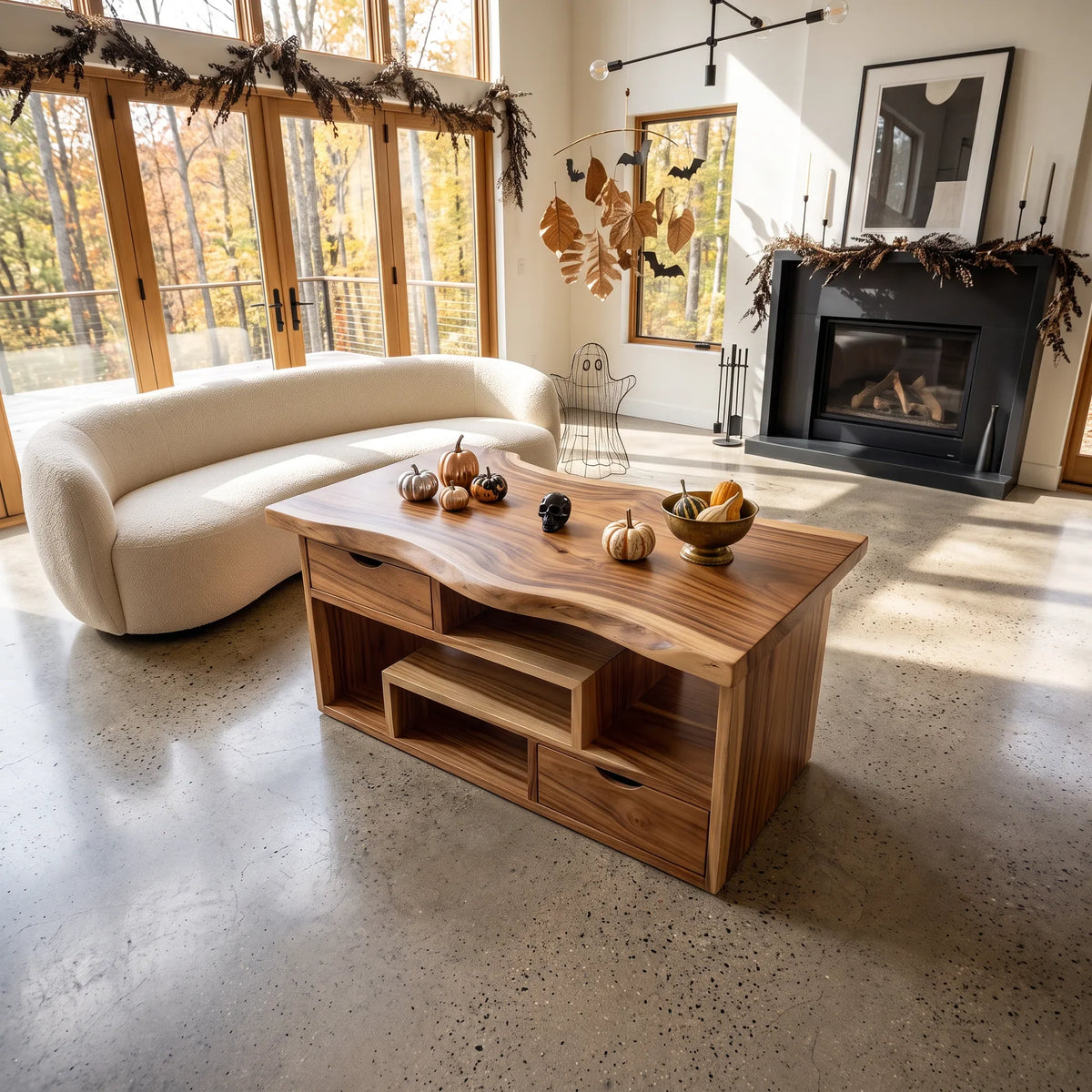 Rustic Pumpkin Coffee Table With Storage Mountain Retreat