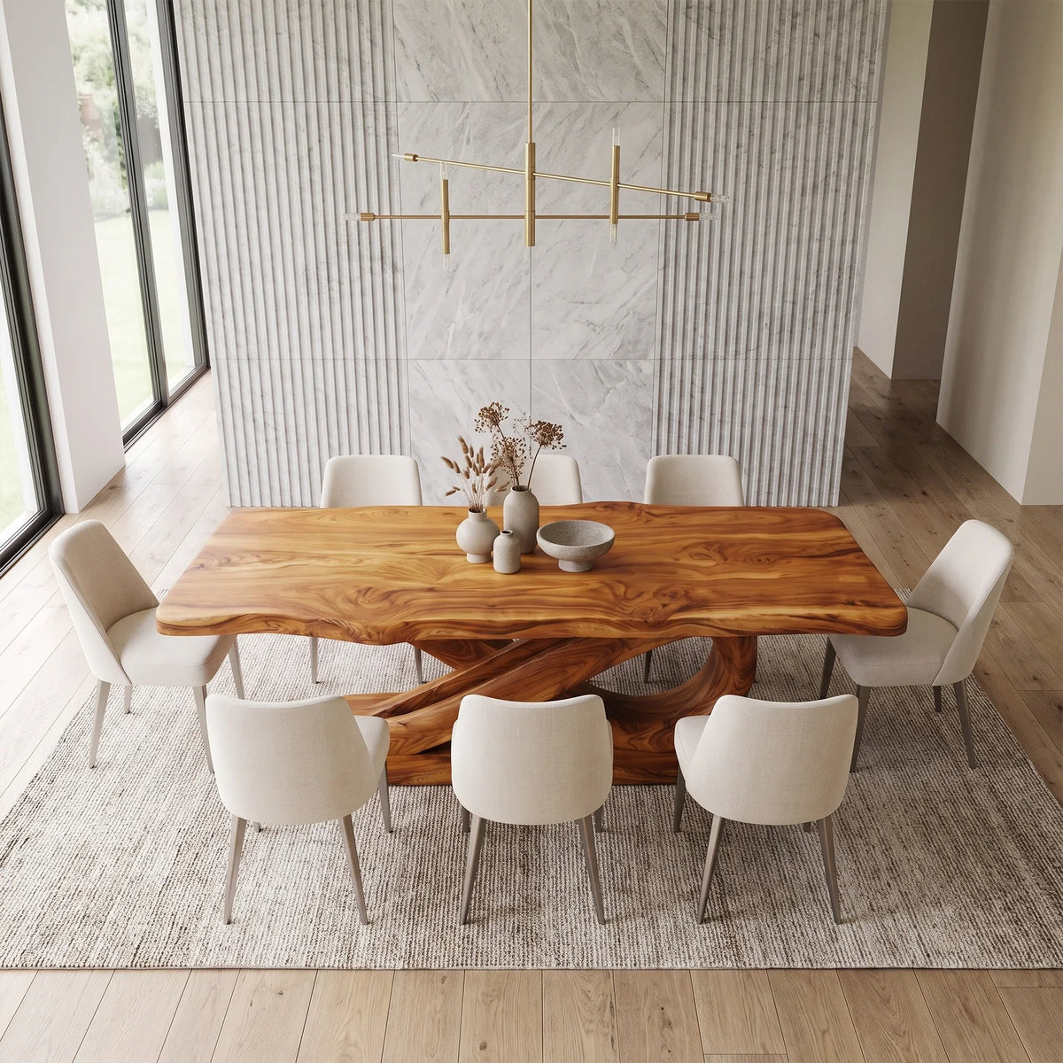 Warm Modern Dining Table Dining Room Table Rectangle Dining Table Branch Base For Dining Room