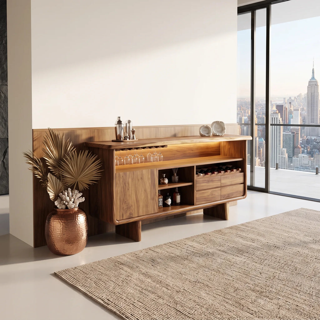 Organic Sculptural Liquor Cabinet Modern Dining Room