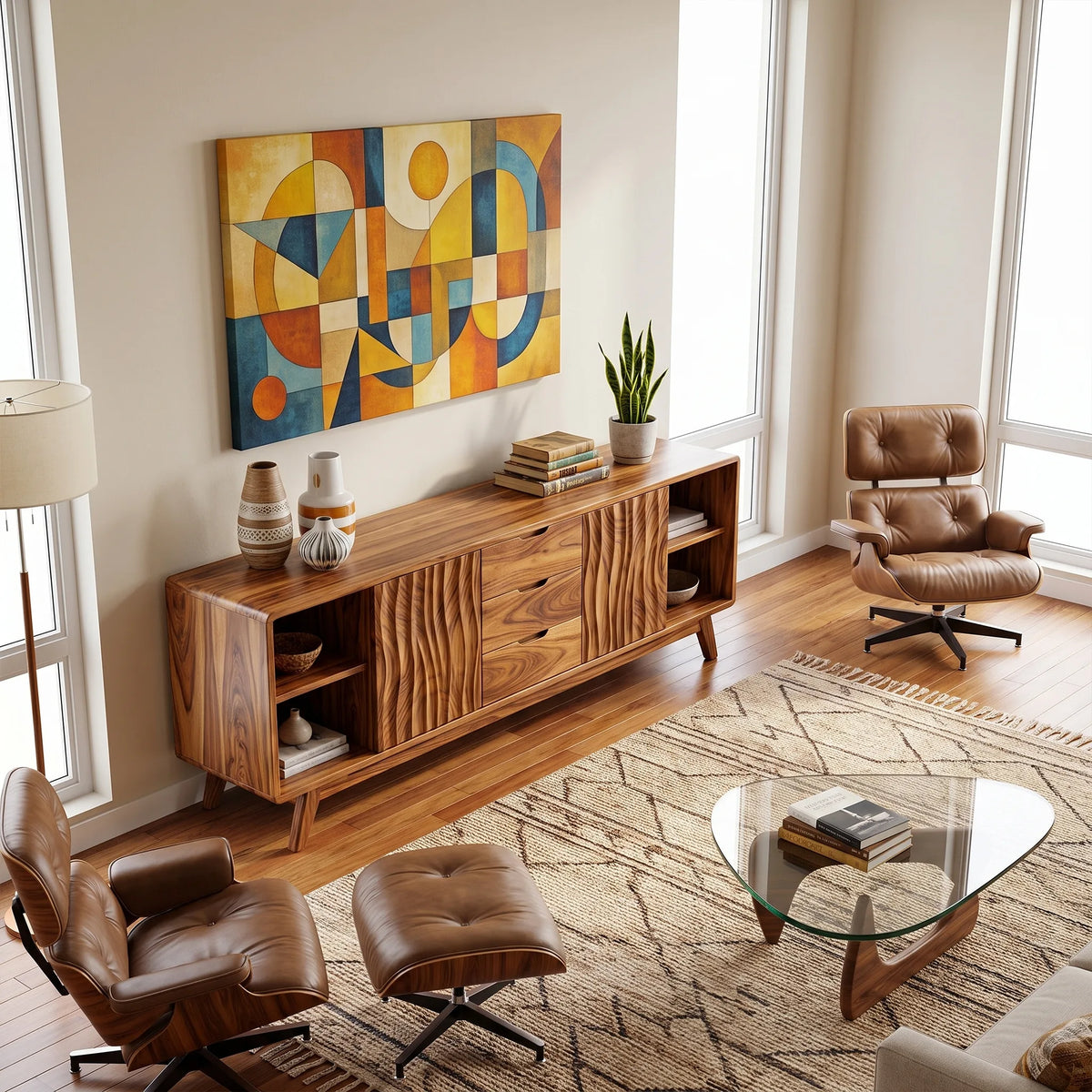 Warm Sideboard Cabinet Dining Room Sideboard Buffet Cabinet Textured Doors For Dining Room