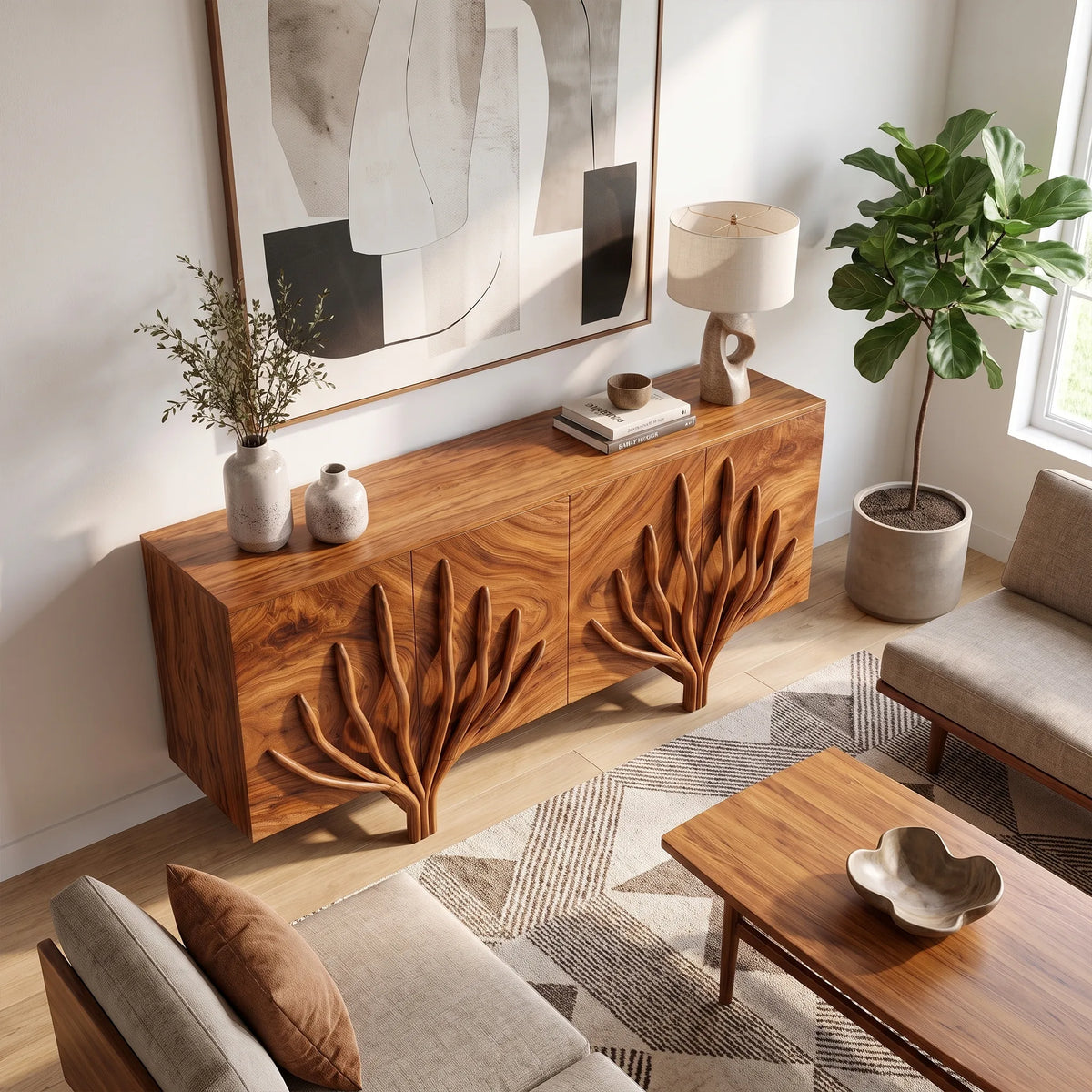 Organic Sideboard Sideboard Cabinet Modern Sideboard Branch Relief For Living Room
