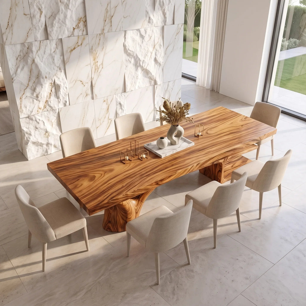 Elegant Dining Table Wooden Dining Table Rectangle Dining Table Infinity Base For Dining Room