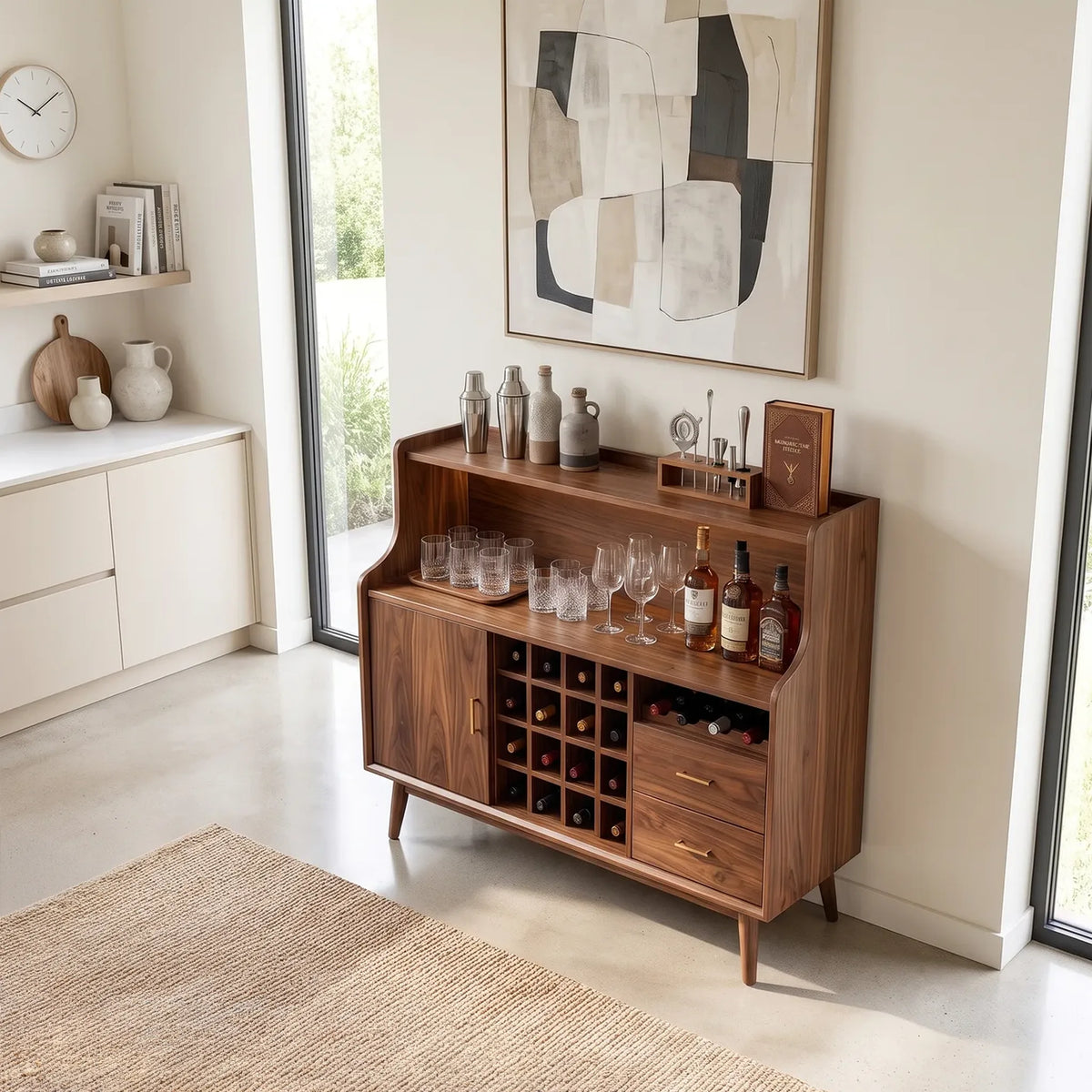 Mid Century Wine Bar Cabinet Luxury Kitchen