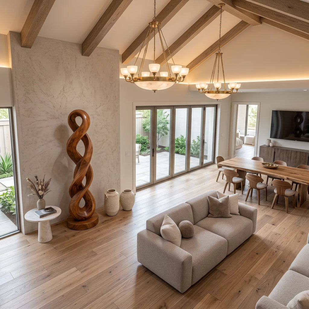 Handcrafted Infinity Wood Sculpture For Luxury Living Room Decor