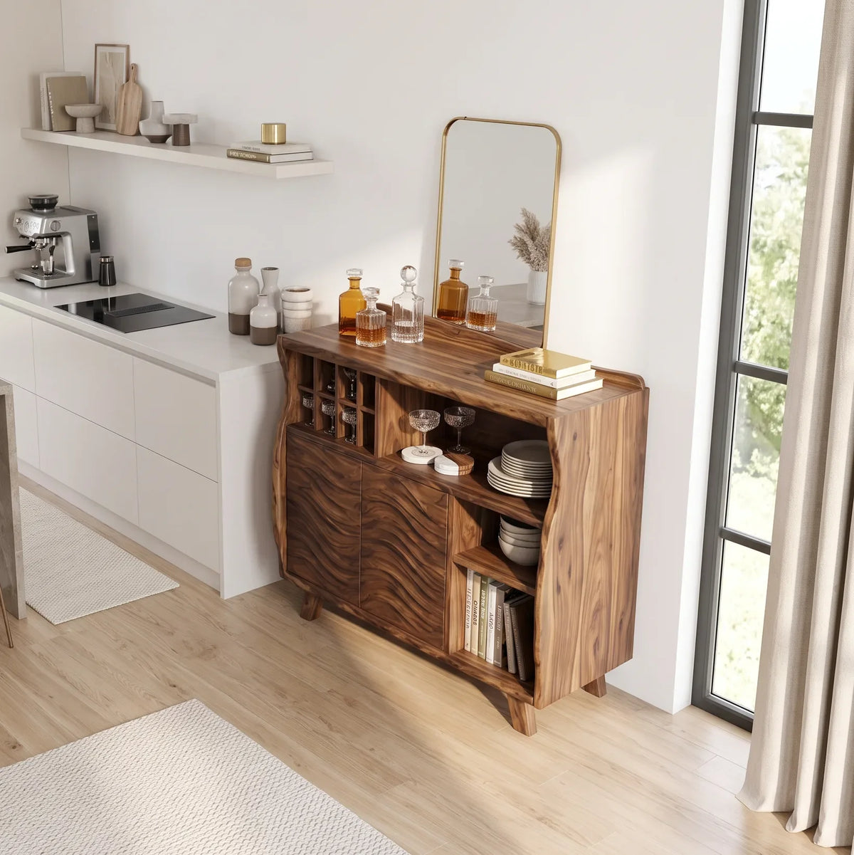 Organic Modern Bar Cabinet With Storage Kitchen