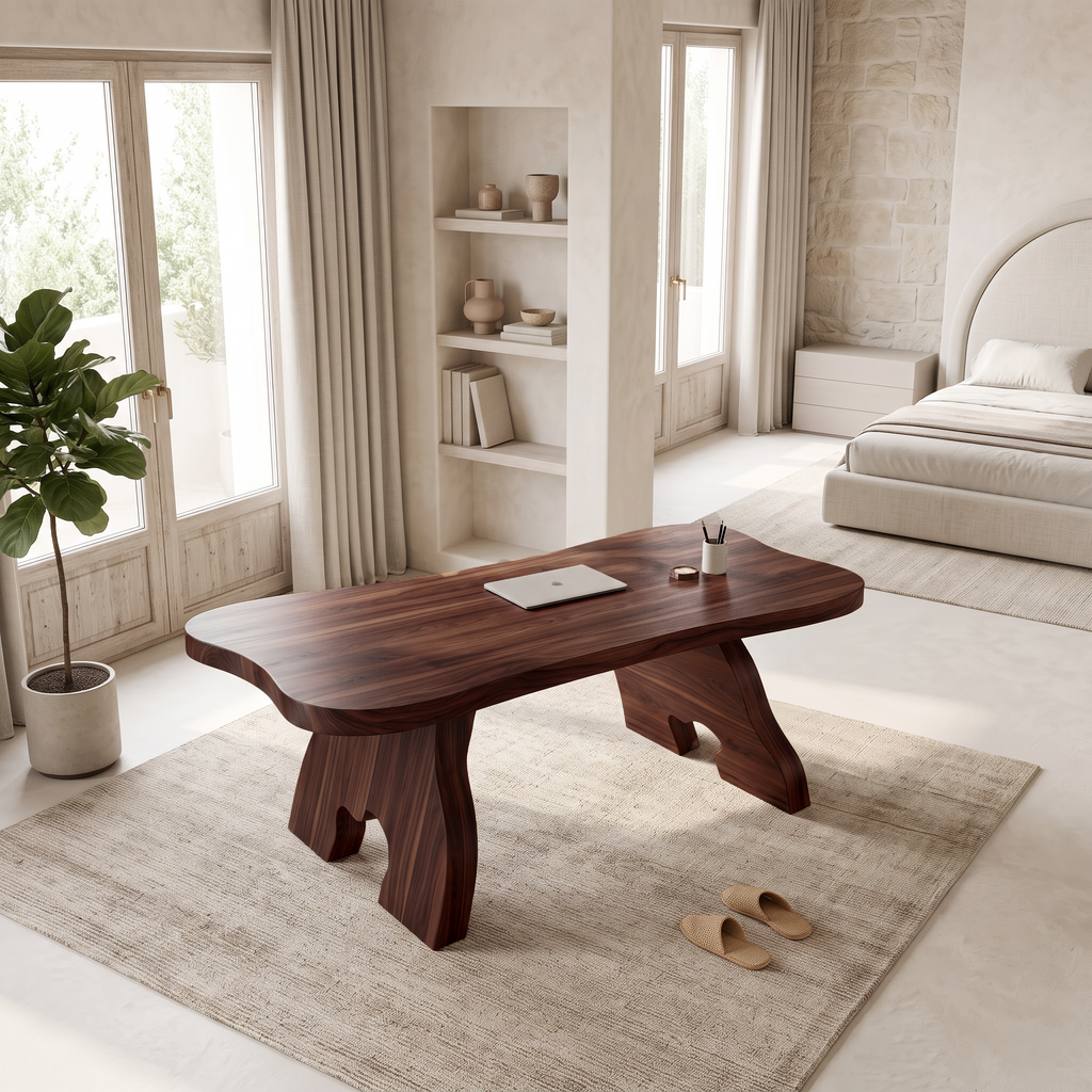 Contemporary Halloween Office Desk With Natural Edge Top For Home Office
