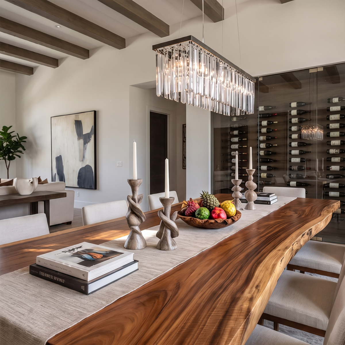 Organic Dining Table With Sculptural Root Form Base For Dining Room