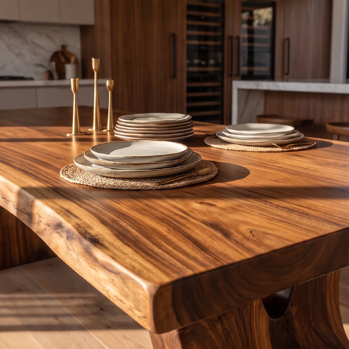 Natural Dining Table With Sculpted Root Inspired Legs For Dining Room