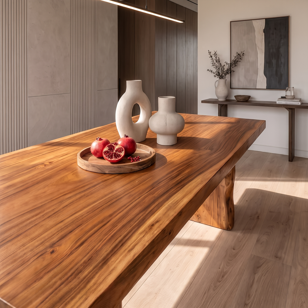 Modern Statement Dining Table With Nature Inspired Support Frame For Dining Room