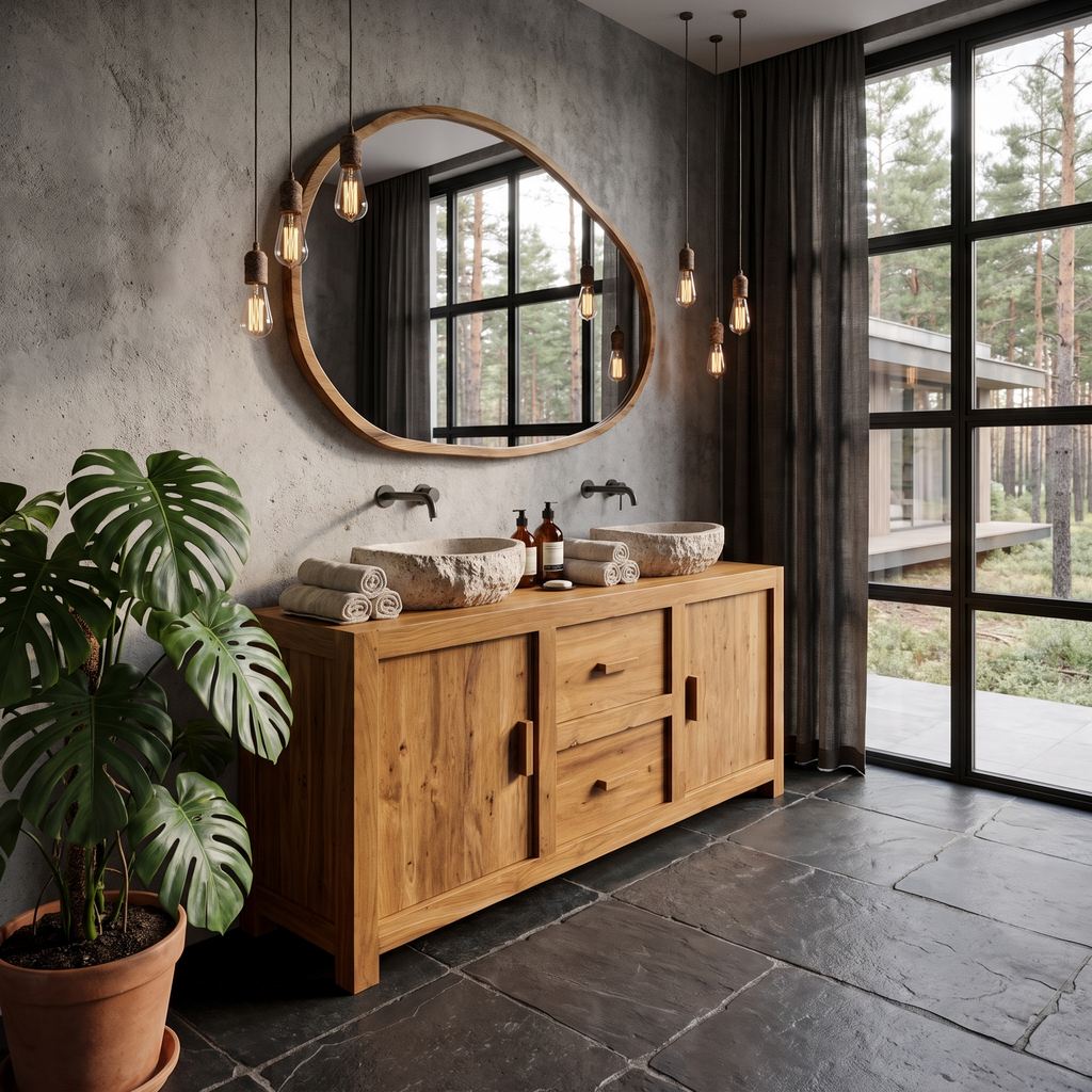 Contemporary Double Bathroom Vanity With Cabinet And Drawer Storage For Bathroom