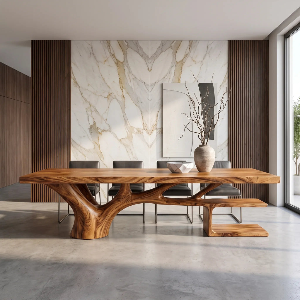 Elegant Dining Table Wooden Dining Table Rectangle Dining Table Infinity Base For Dining Room