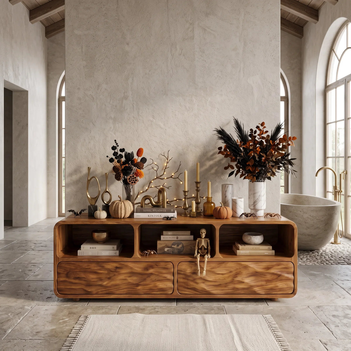 Farmhouse Pumpkin Storage Console Table Luxury Bedroom