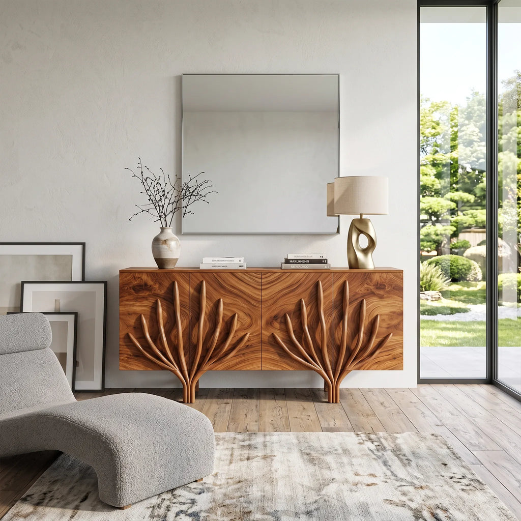 Organic Sideboard Sideboard Cabinet Modern Sideboard Branch Relief For Living Room