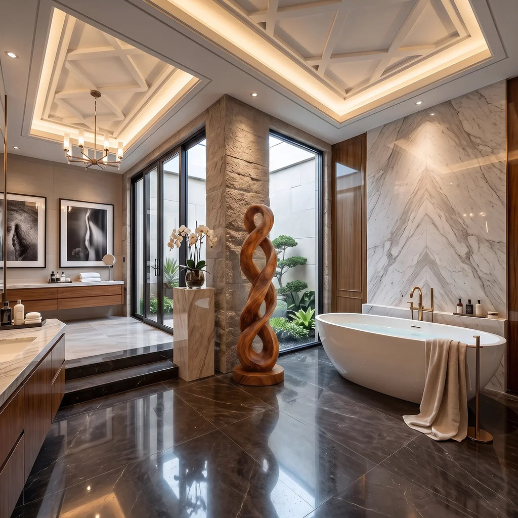 Handcrafted Infinity Wood Sculpture For Luxury Living Room Decor