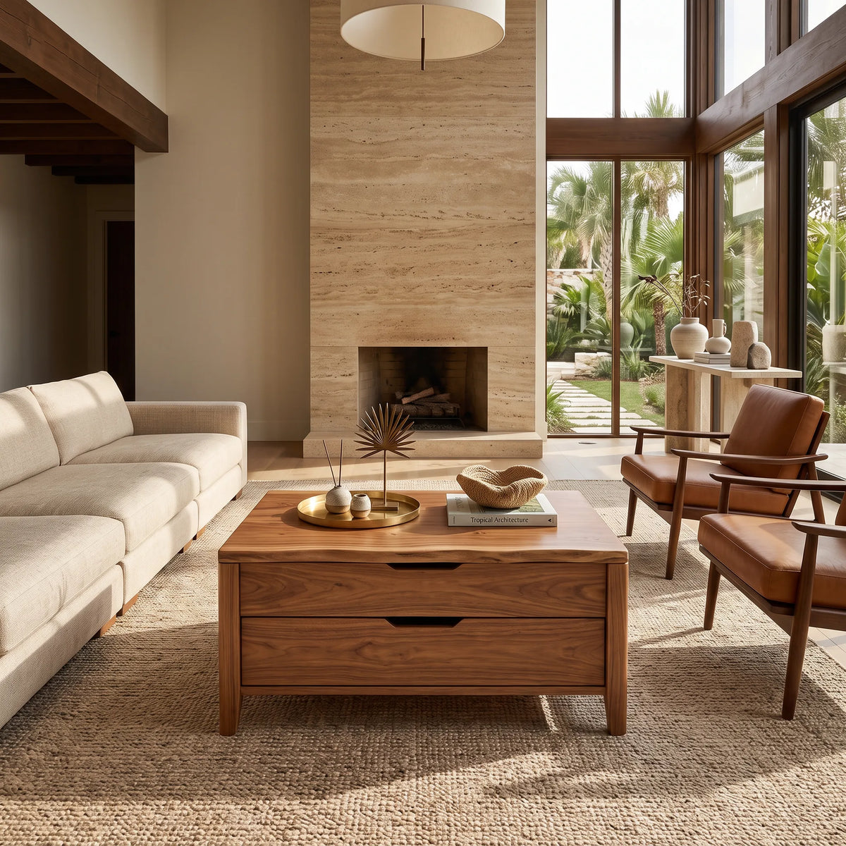 Farmhouse Lift Top Coffee Table Modern Family Room