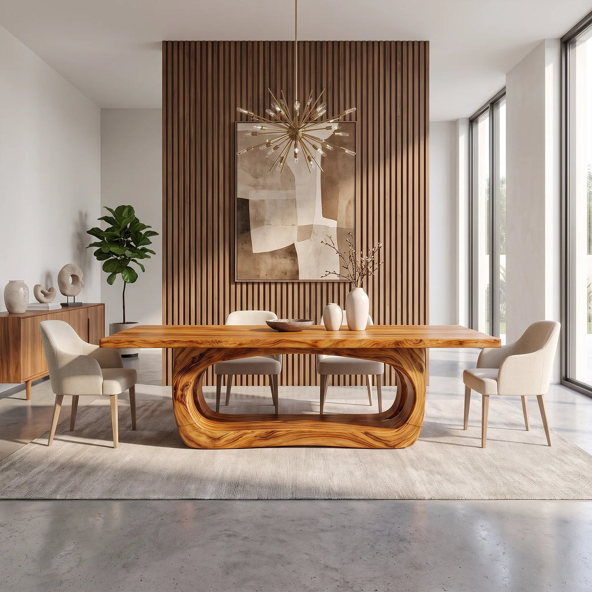 Artistic Dining Table Rectangle Dining Table Wooden Dining Table Open Frame Base For Dining Room