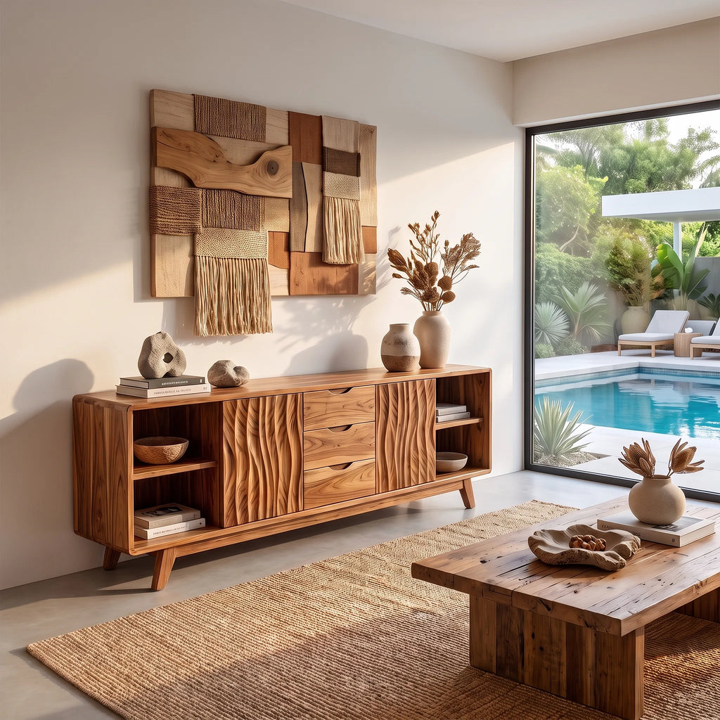 Warm Sideboard Cabinet Dining Room Sideboard Buffet Cabinet Textured Doors For Dining Room