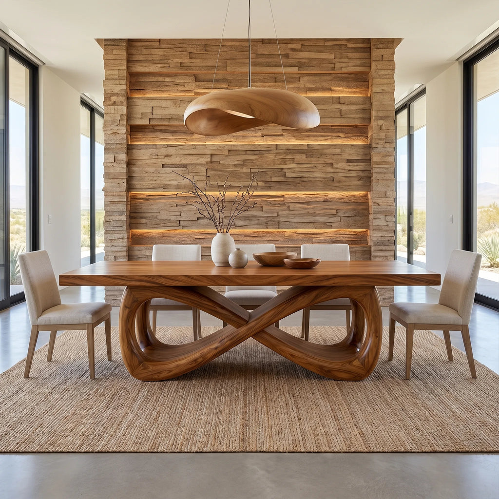 Airy Modern Dining Table Rectangle Wood Dining Room Table For Dining Room