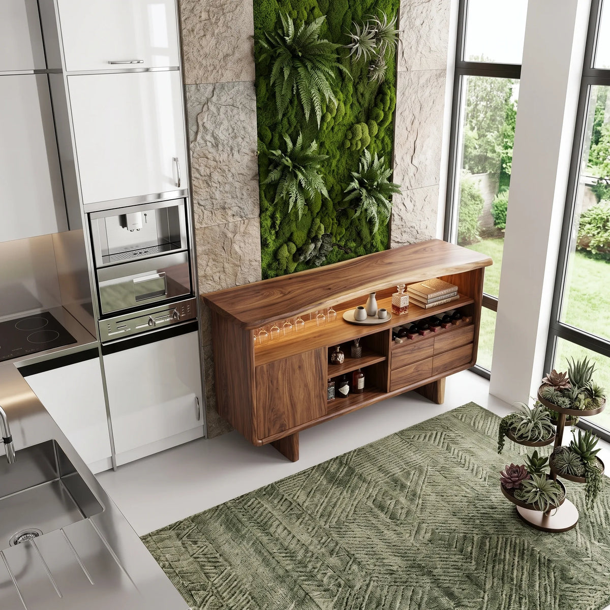 Organic Sculptural Liquor Cabinet Modern Dining Room