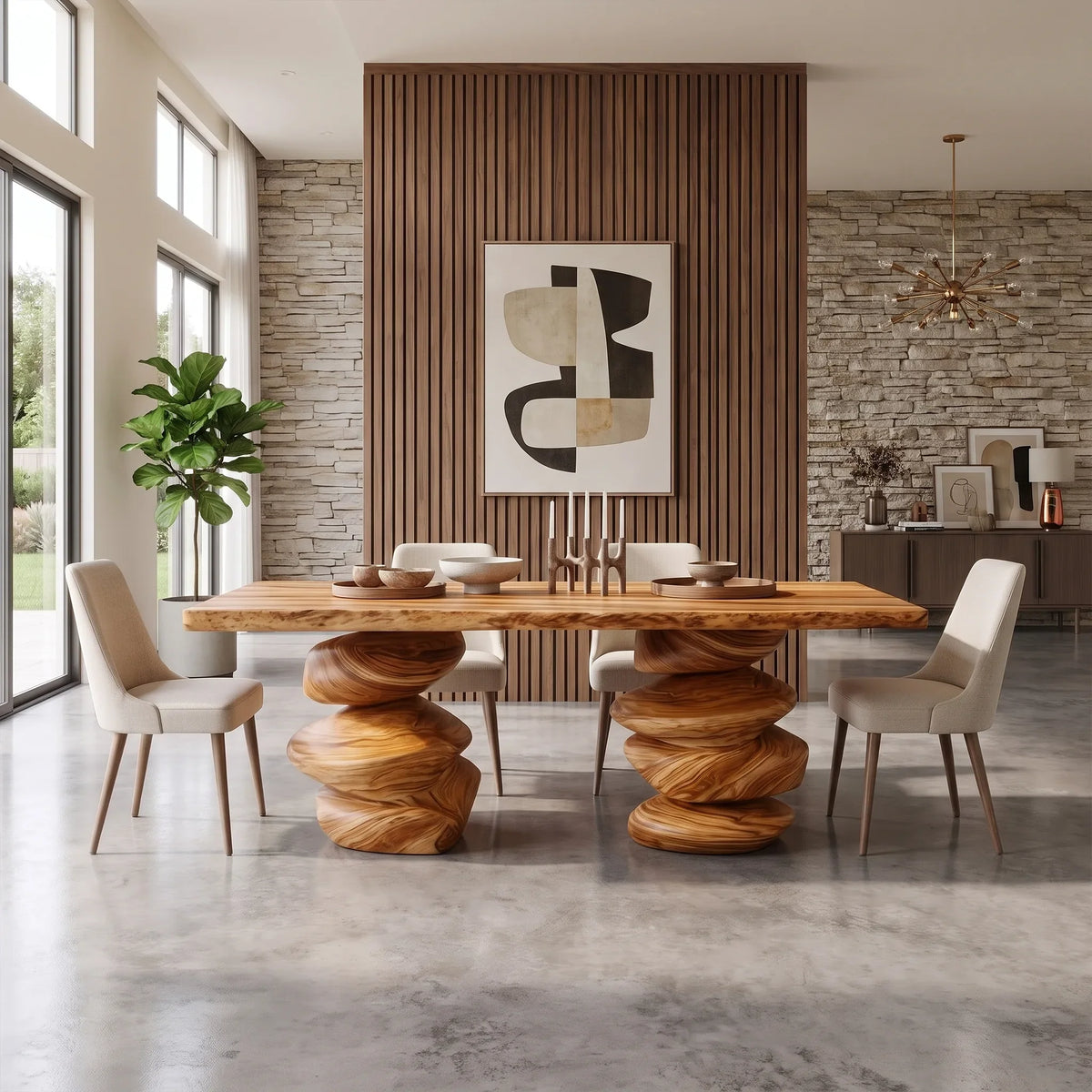 Organic Dining Table Rectangle Dining Room Table Sculptural Base For Dining Room