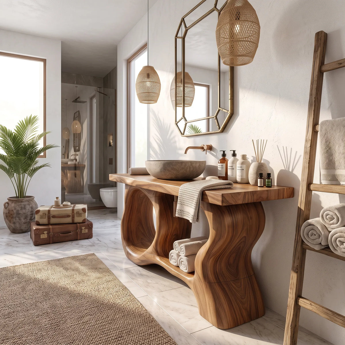 Organic Bathroom Storage Cabinet Luxury Ensuite