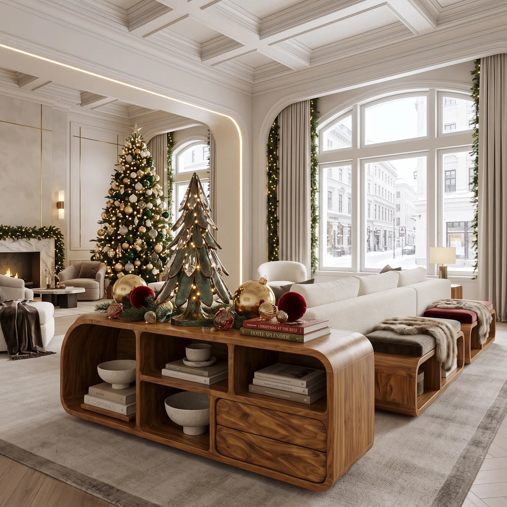 Rustic Orament Sofa Table Contemporary Living Room