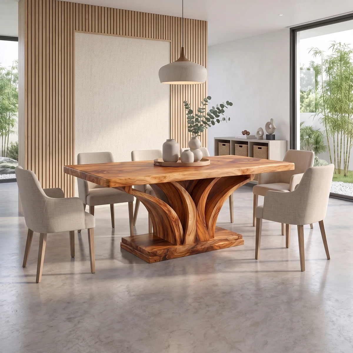 Organic Dining Table Rectangle Wood Dining Room Table Branch Pedestal For Dining Room